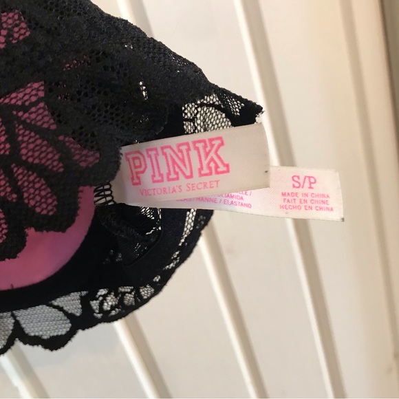 Victoria’s Secret PINK Black Lace Padded Bralette - Size Small - Picture 6 of 7